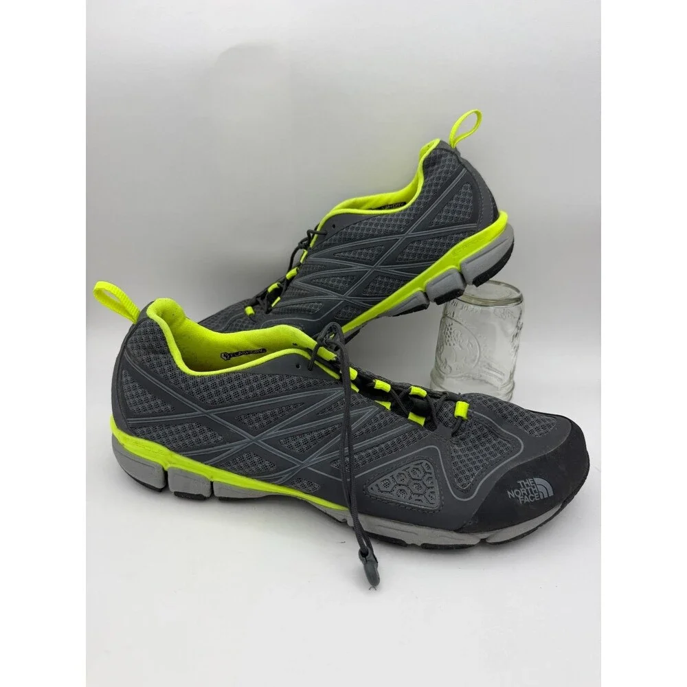 The North Face Vibram Trail Running Shoes Men's 11 Gray Volt Green Hiking